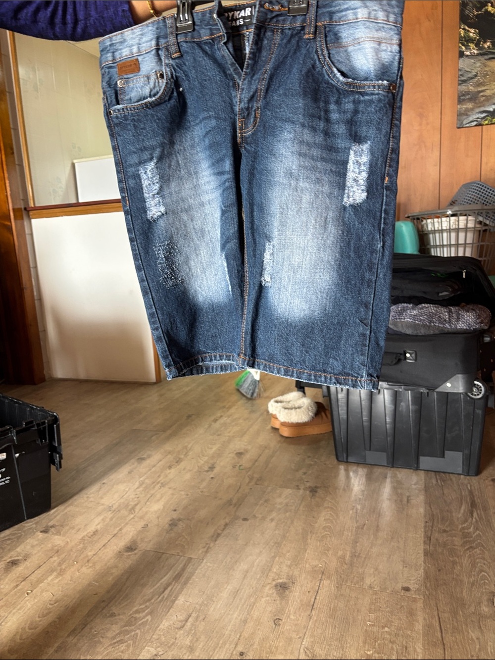 Denim Distressed Men’s Shorts - Blue